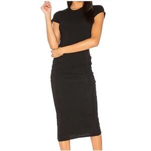 JAMES PERSE Classic Short Sleeve Skinny Dress in Black Size 2 / Medium